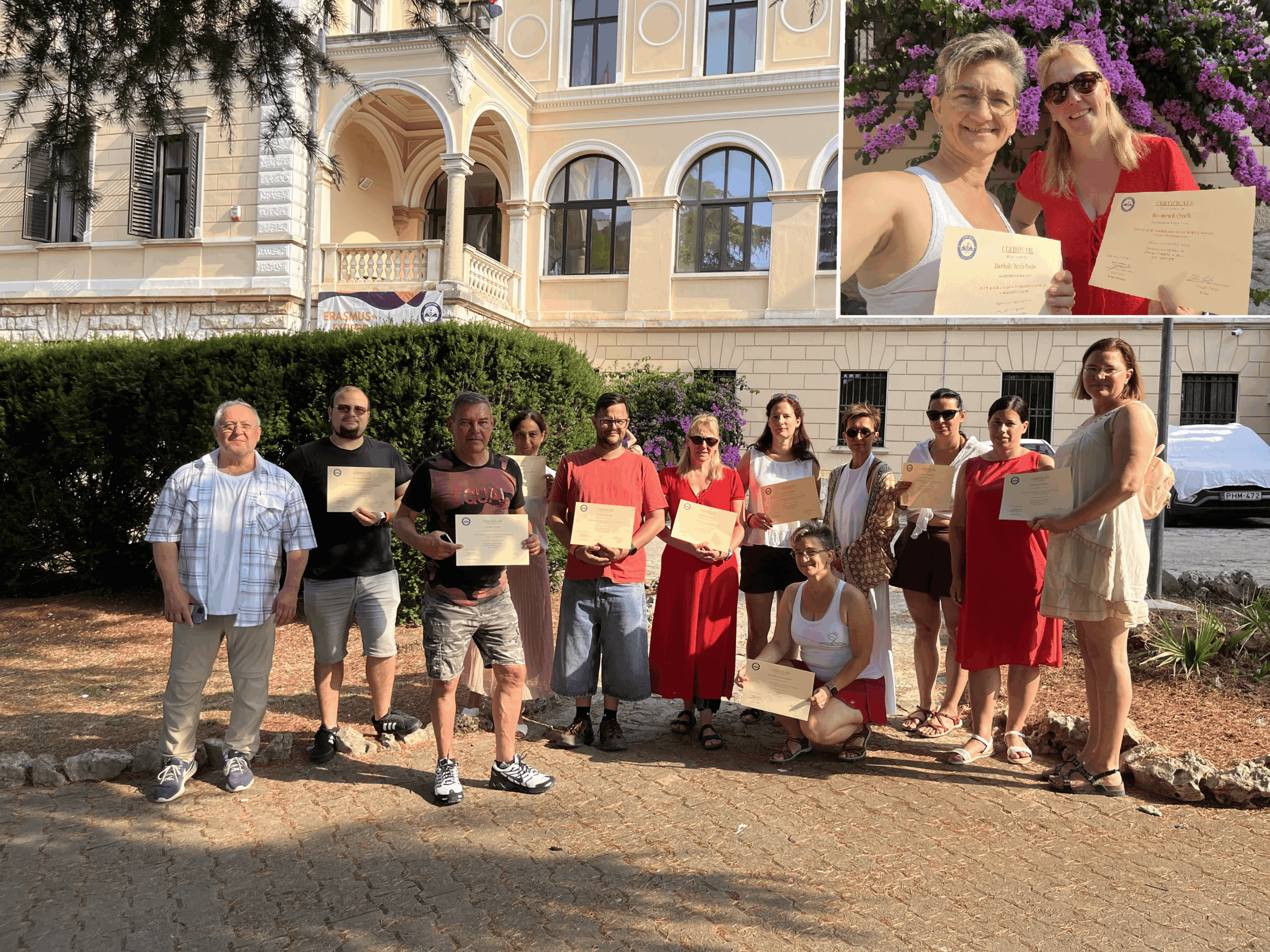 A rovinji Erasmus+ képzések résztvevői az okleveleikkel